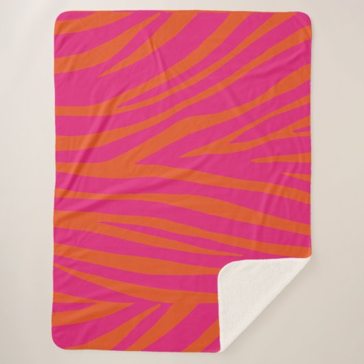 Roze Zebra Pattern Sherpa Deken (Voorkant)
