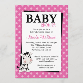 Roze Zebra polaire stip Babyschoenen Kaart
