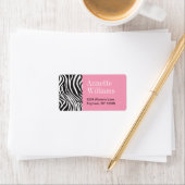 Roze & Zebra Print Adresetiketten Etiket (Insitu)
