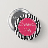 Roze Zebra Print Bachelorette Party Button (Voorkant /achterkant)