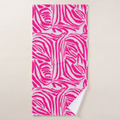 Roze zebra print badhanddoek (Badhanddoek)