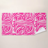 Roze zebra print badhanddoek (Badhanddoek)