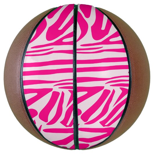 Roze zebra print basketbal (Verticaal)