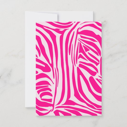 Roze zebra print bedankkaart (Voorkant)