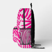 Roze zebra print bedrukte rugzak (Rechts)