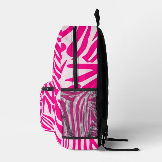 Roze zebra print bedrukte rugzak (Rechts)