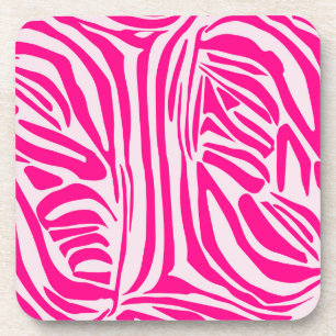 Roze zebra print bier onderzetter