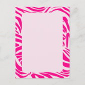Roze zebra print briefkaart (Voorkant)