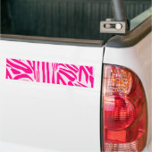 Roze zebra print bumpersticker (Op Truck)