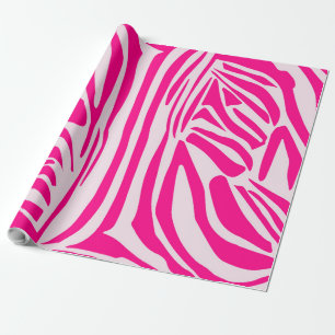 Roze zebra print cadeaupapier