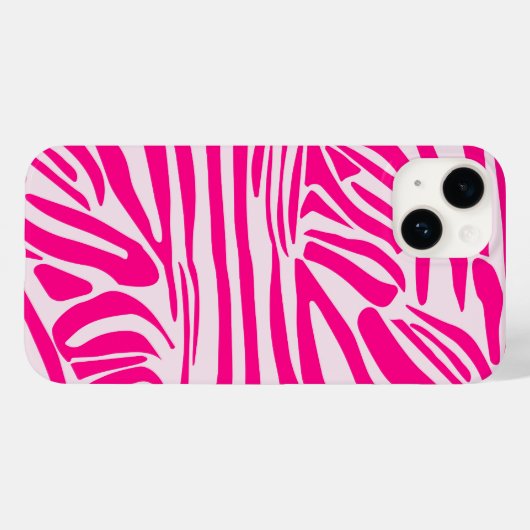 Roze zebra print Case-Mate iPhone case (Achterkant (horizontaal))
