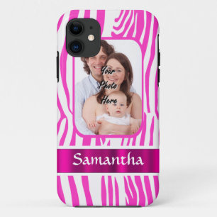 Roze zebra print iPhone 11 hoesje
