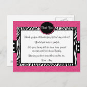 Roze Zebra Print Dank u Briefkaart (Voorkant / Achterkant)