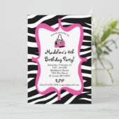 Roze Zebra Print Diva Spa Birthday Kaart (Staand voorkant)
