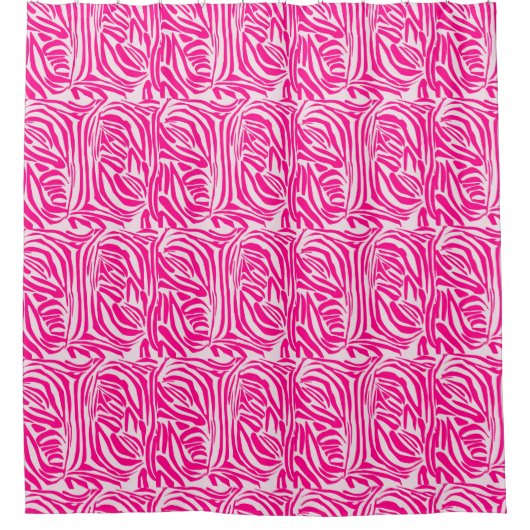 Roze zebra print douchegordijn (Voorkant)