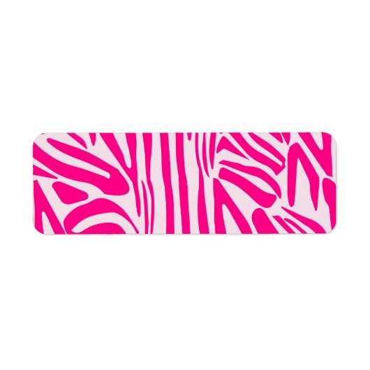 Roze zebra print etiket (Voorkant)