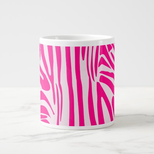 Roze zebra print extra grote beker (Voorkant)