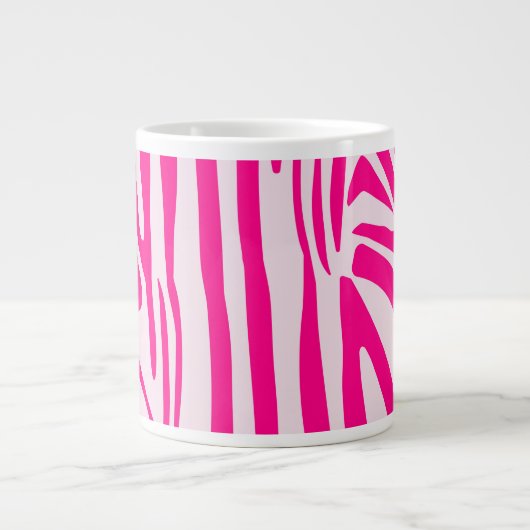 Roze zebra print extra grote beker (Voorkant)