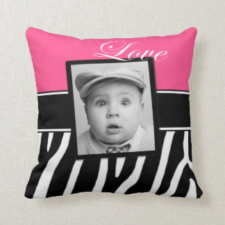 Roze Zebra Print Fotopiloot Kussen