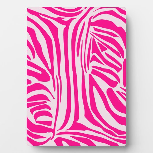 Roze zebra print fotoplaat (voorkant)