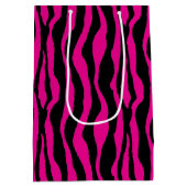Roze Zebra Print Gift Bag Medium Cadeauzakje (Achterkant)