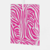 Roze zebra print glas ornament (Voorkant links)