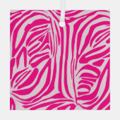 Roze zebra print glas ornament (Achterkant)