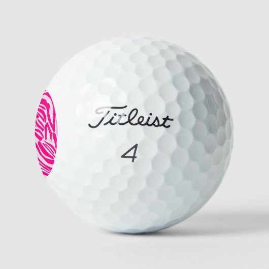 Roze zebra print golfballen (Logo)