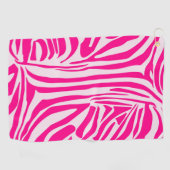 Roze zebra print golfhanddoek (Horizontaal)