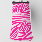 Roze zebra print golfheadcover (Draai 90)