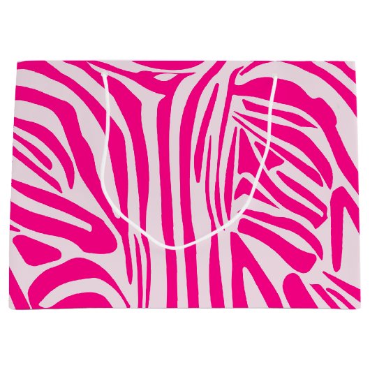 Roze zebra print groot cadeauzakje (Voorkant)