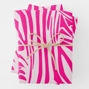 Roze zebra print inpakpapier vel