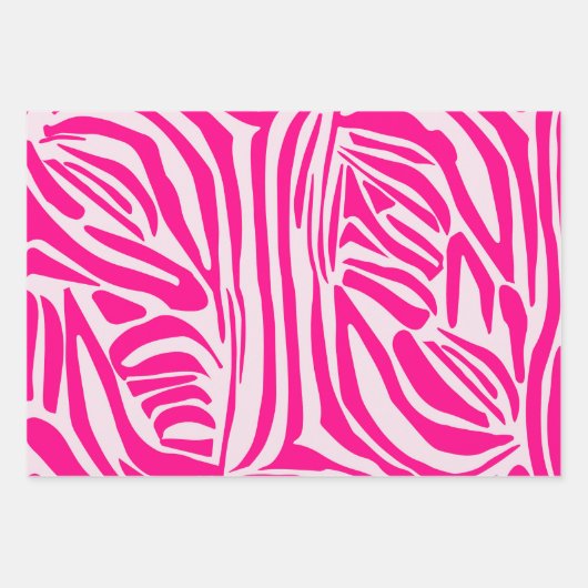 Roze zebra print inpakpapier vel (Voorkant)