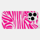 Roze zebra print iPhone hoesje (Achterkant horizontaal)
