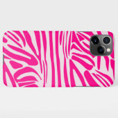 Roze zebra print iPhone hoesje (Achterkant horizontaal)