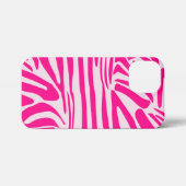 Roze zebra print iPhone hoesje (Achterkant horizontaal)