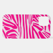 Roze zebra print iPhone hoesje (Achterkant horizontaal)