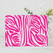 Roze zebra print kaart (Staand voorkant)