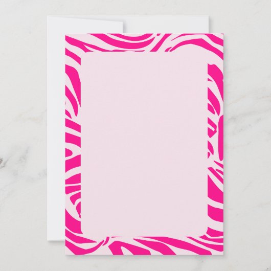 Roze zebra print kaart (Voorkant)