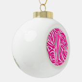 Roze zebra print keramische bal ornament (Links)