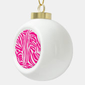 Roze zebra print keramische bal ornament (Rechts)