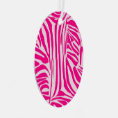 Roze zebra print metalen ornament (Voorkant Rechts)