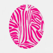 Roze zebra print metalen ornament (Achterkant)