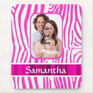 Roze zebra print muismat