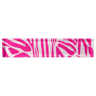Roze zebra print naambordje