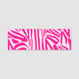 Roze zebra print naamplaatje