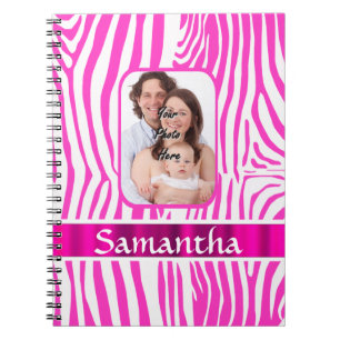 Roze zebra print notitieboek