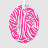 Roze zebra print ornament (voorkant)