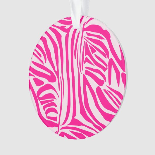 Roze zebra print ornament (voorkant)