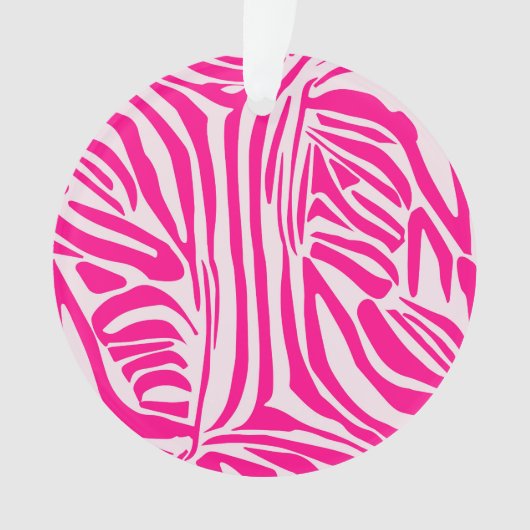 Roze zebra print ornament (voorkant)